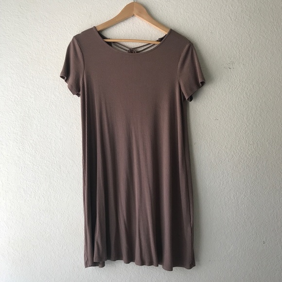 Taupe A line Swing Dress - Picture 2 of 2